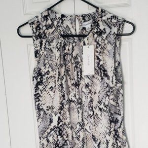 NWT Calvin Klein Snake Skin Print Blouse M